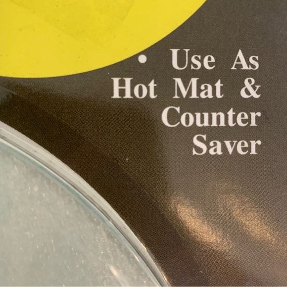 Vintage Round Glass Cutting Board Trivet Clear Textured Tempered 7" Rubber Feet - Picture 5 of 8